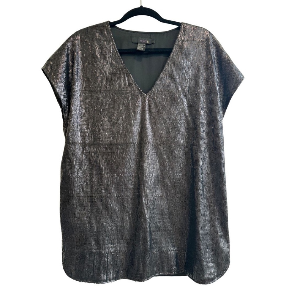 Isabel Lu Black Sequin Women’s Top Size L